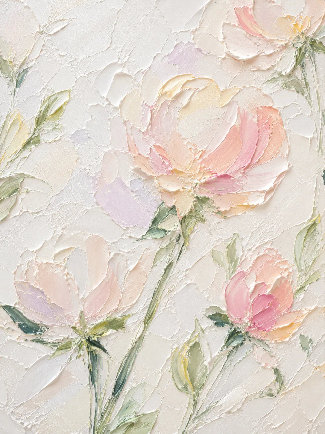 Blush Stem Floral Wall Art room scene 1 | Olyrel