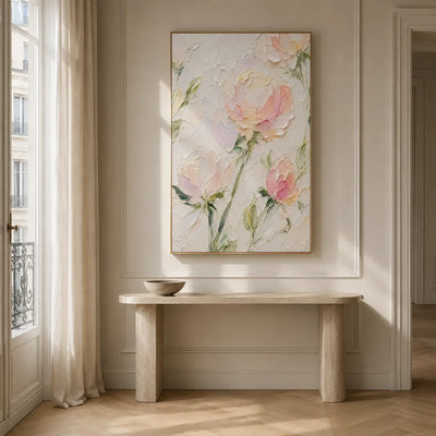 Blush Stem Floral Wall Art room scene 3 | Olyrel