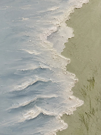 Blue Shore Textured Wall Art room scene 1 | Olyrel
