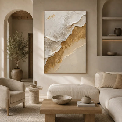 Gilded Ridge Textured Wall Art room scene 3 | Olyrel