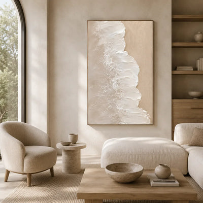 Ivory Cascade Textured Wall Art room scene 1 | Olyrel