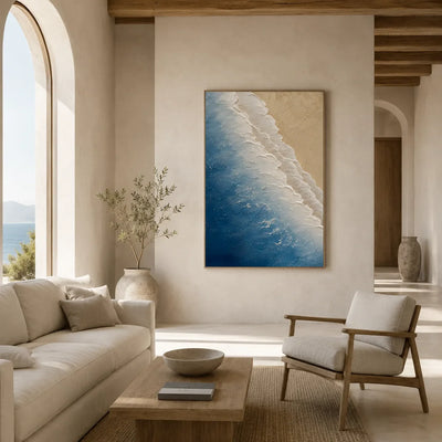 Azure Foam Textured Wall Art room scene 1 | Olyrel