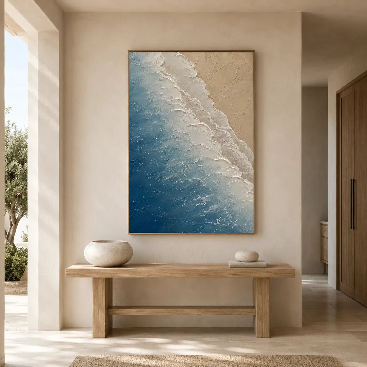 Azure Foam Textured Wall Art room scene 4 | Olyrel