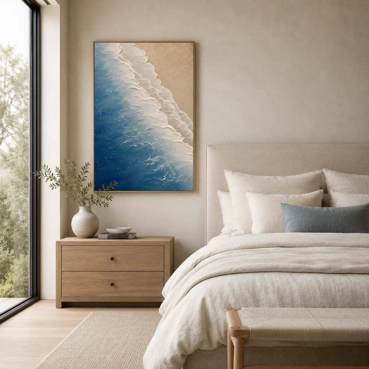Azure Foam Textured Wall Art room scene 5 | Olyrel
