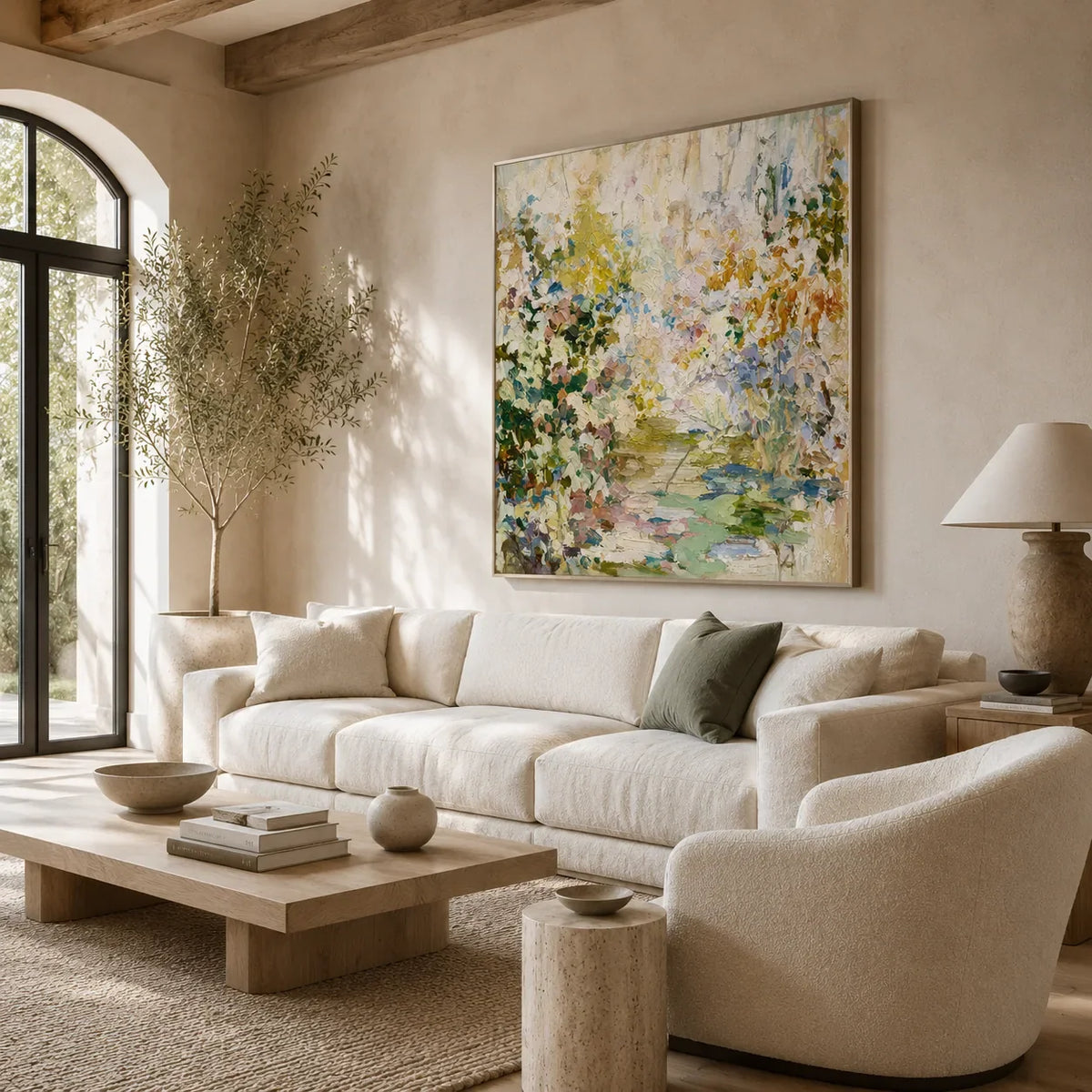 Meadow Mosaic Floral Wall Art room scene 4 | Olyrel