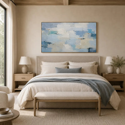 Blue Horizon Panoramic Wall Art room scene 3 | Olyrel