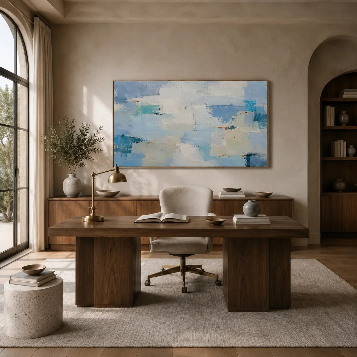 Blue Horizon Panoramic Wall Art room scene 6 | Olyrel