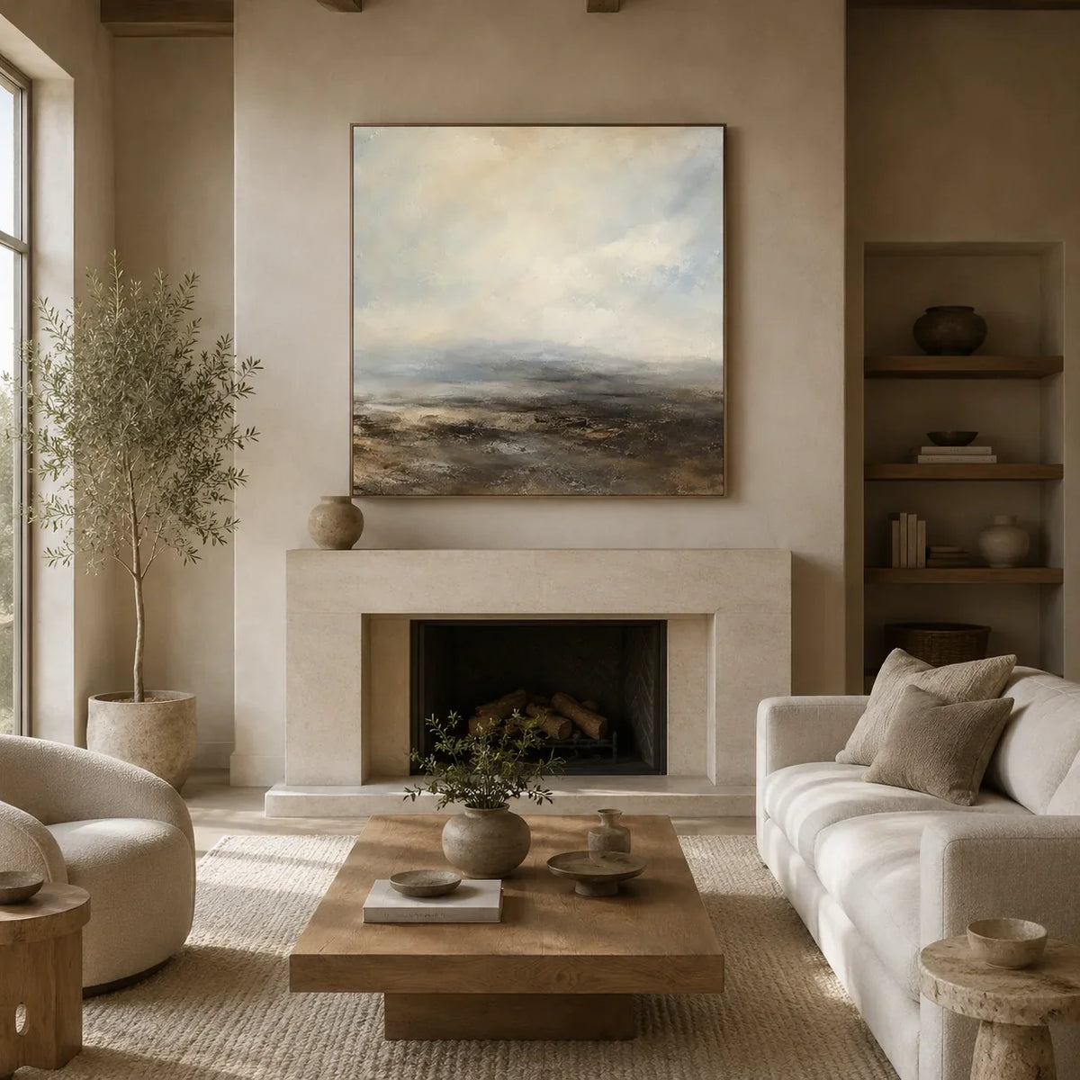Quiet Shore Landscape Wall Art room scene 3 | Olyrel