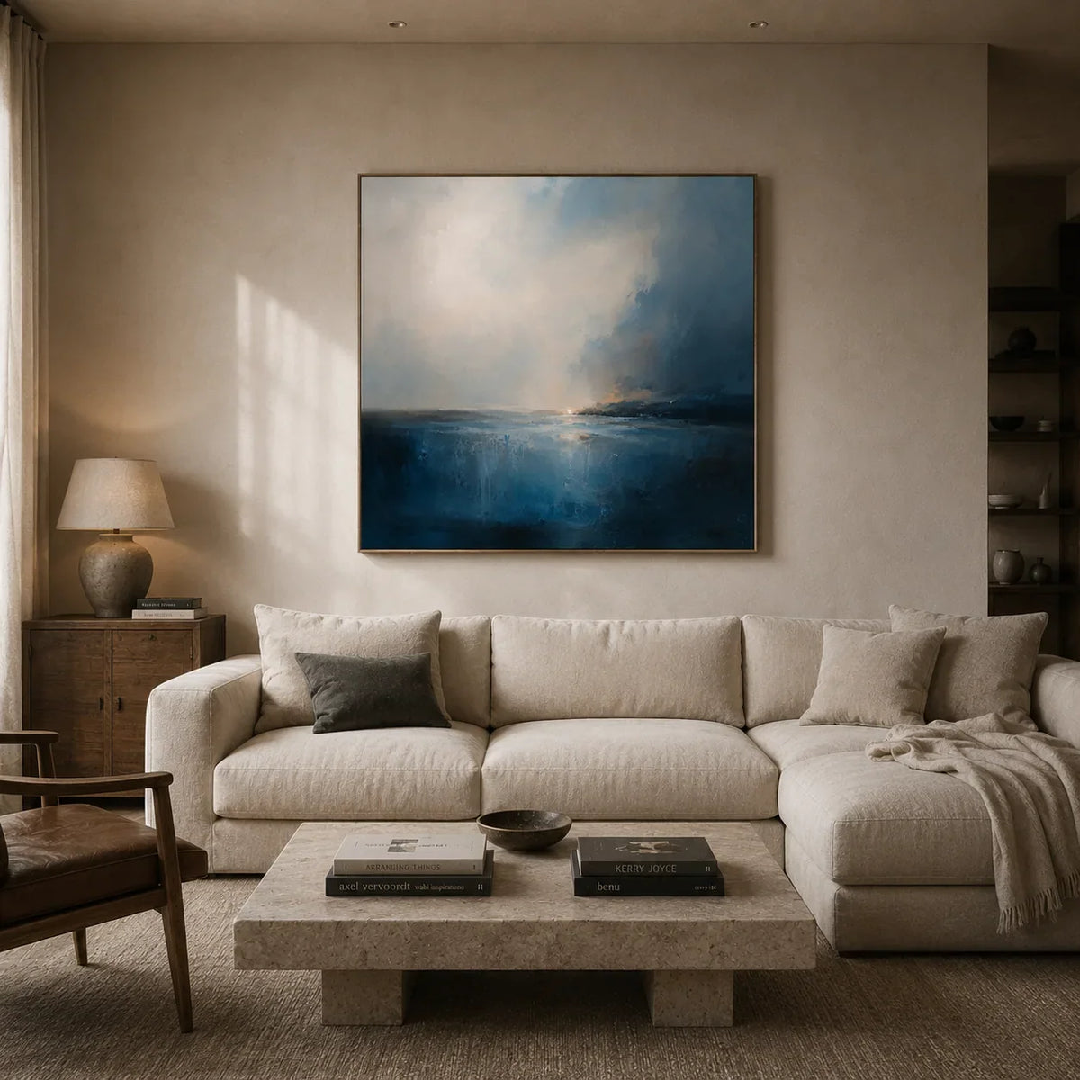 Blue Tide Seascape Wall Art room scene 3 | Olyrel