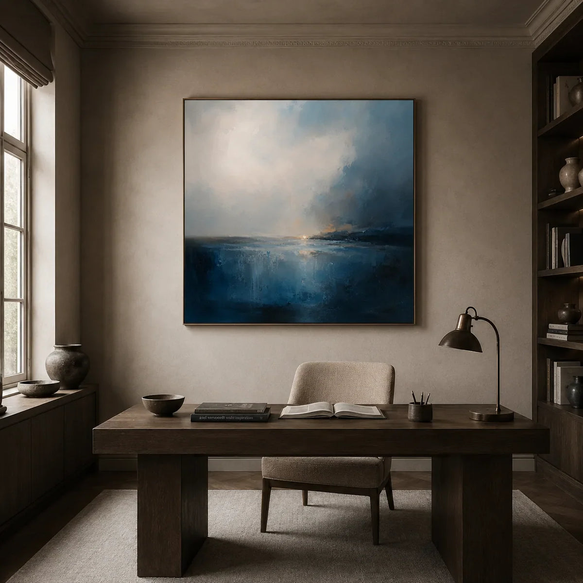 Blue Tide Seascape Wall Art room scene 4 | Olyrel