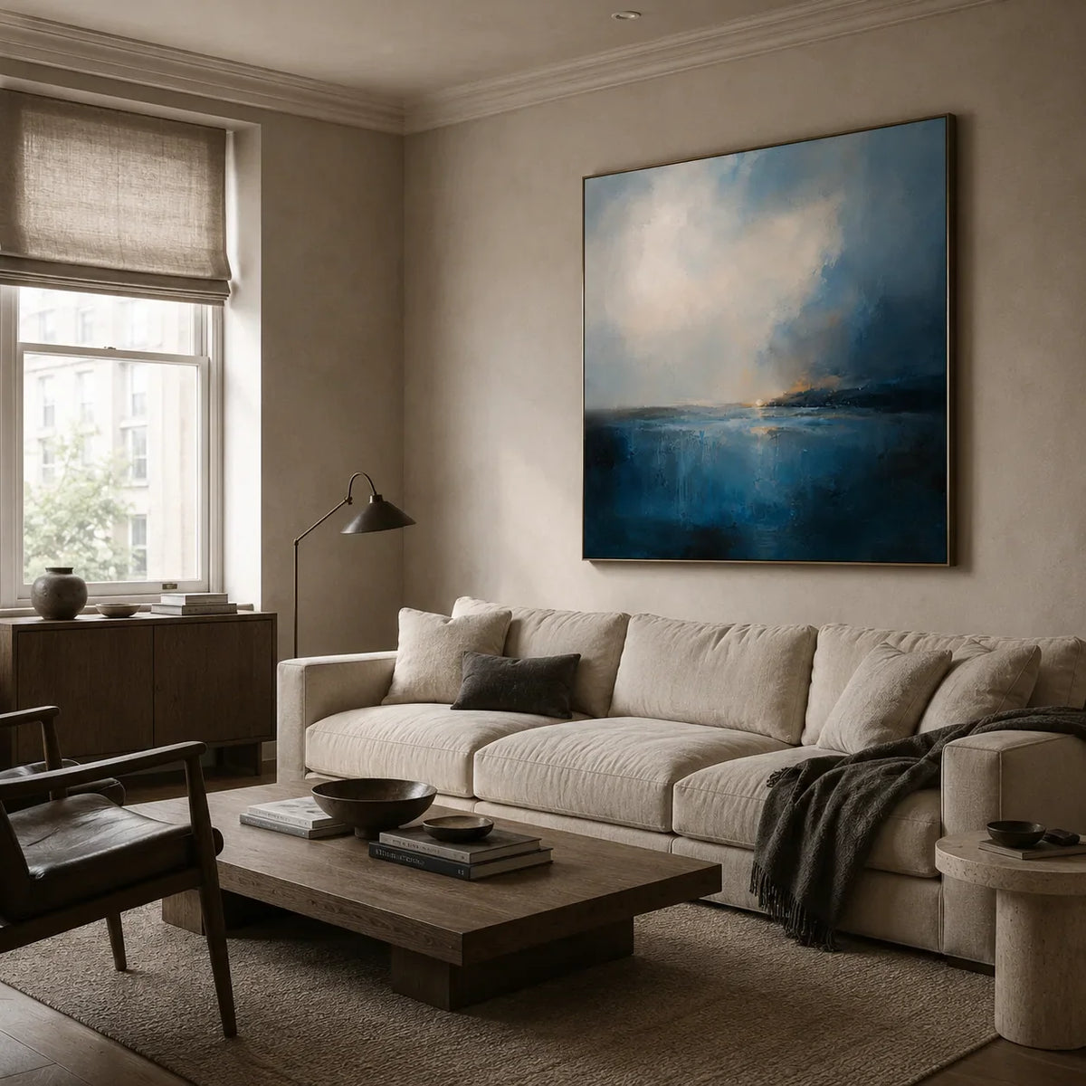 Blue Tide Seascape Wall Art room scene 5 | Olyrel