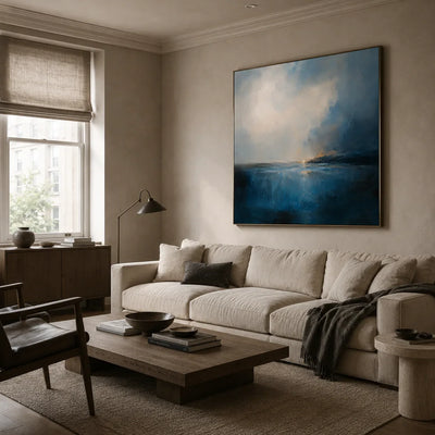 Blue Tide Seascape Wall Art room scene 5 | Olyrel