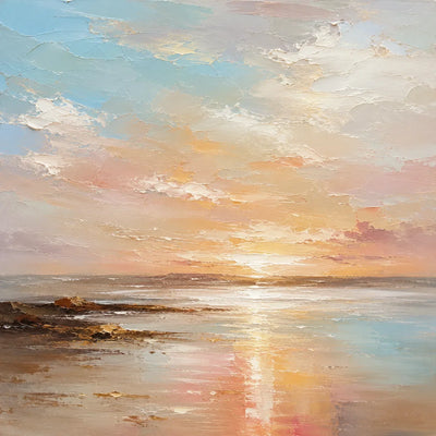 Pastel Tide Seascape Wall Art room scene 1 | Olyrel
