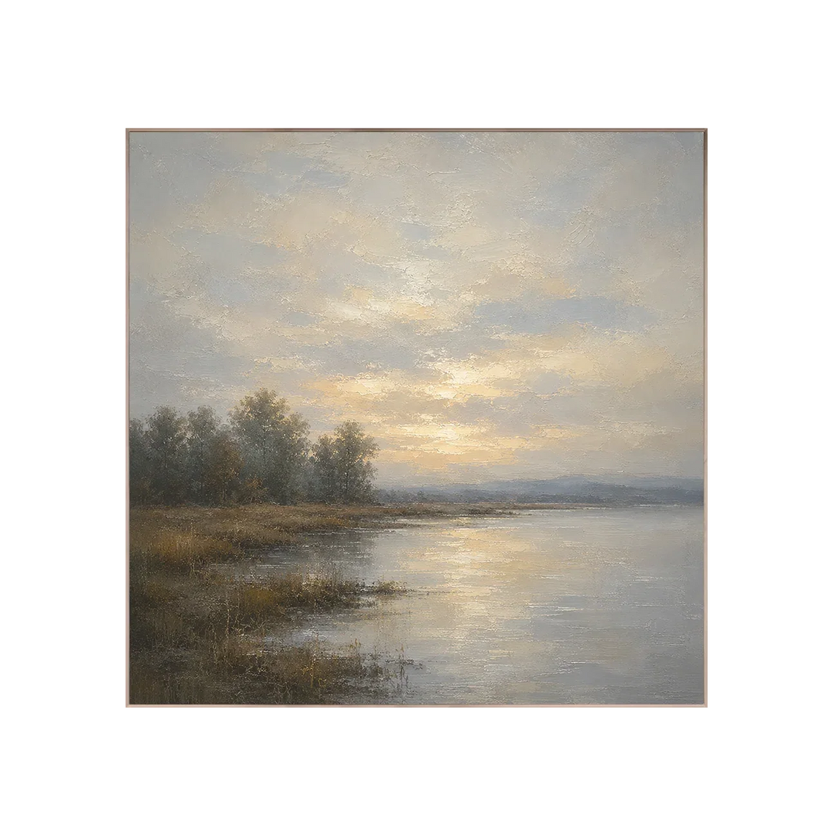 Misty Lake Landscape Wall Art | Olyrel