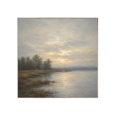 Misty Lake Landscape Wall Art | Olyrel