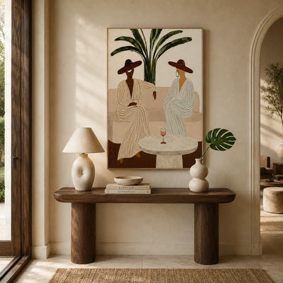 Palm Hat Figure Wall Art room scene 5 | Olyrel
