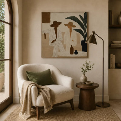 Palm Figures Abstract Wall Art room scene 5 | Olyrel
