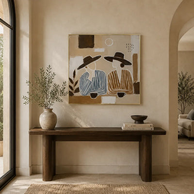 Desert Figures Abstract Wall Art room scene 3 | Olyrel