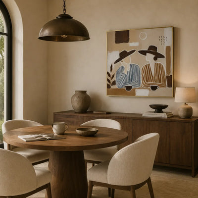 Desert Figures Abstract Wall Art room scene 4 | Olyrel
