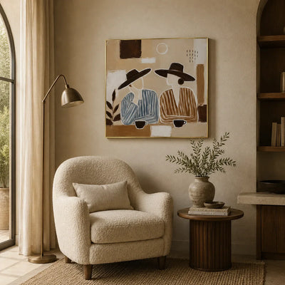 Desert Figures Abstract Wall Art room scene 6 | Olyrel