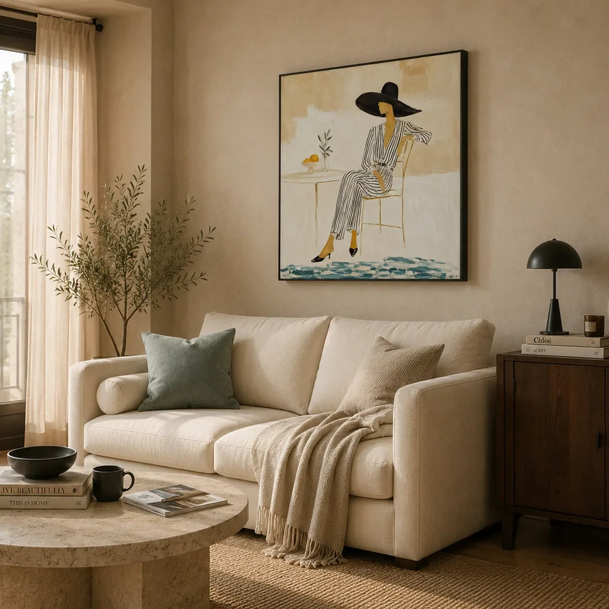 Coastal Muse Figure Wall Art room scene 6 | Olyrel