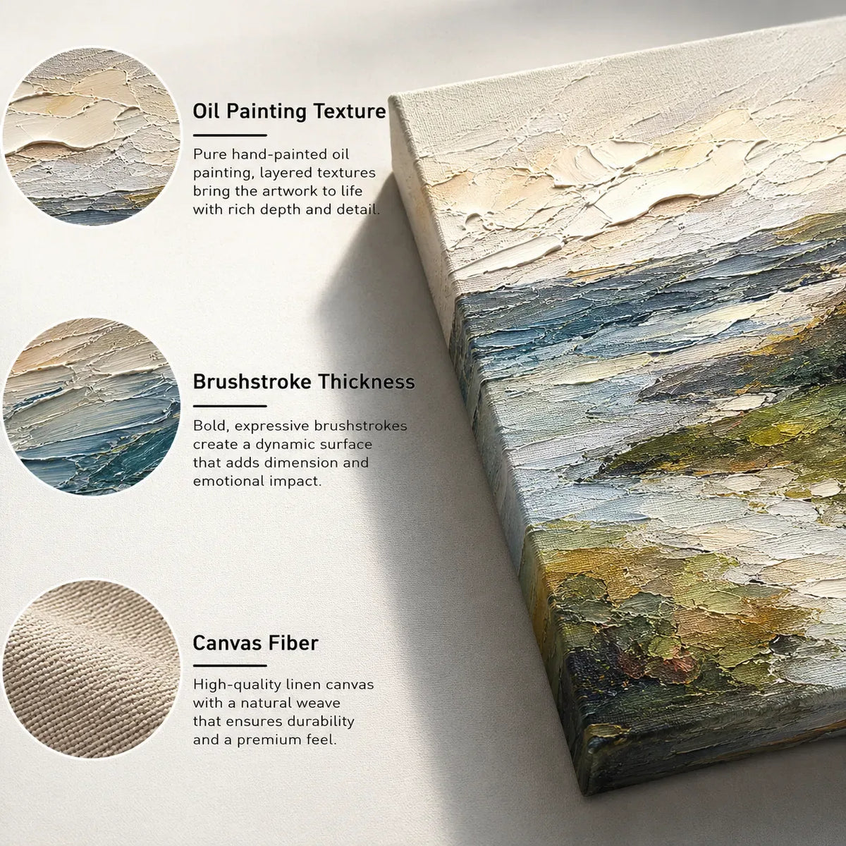 Coastal Muse Figure Wall Art Olyrel detail 02 oil painting texture | Olyrel