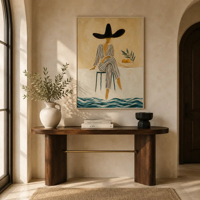 Citrus Muse Figure Wall Art styled in a entryway | Olyrel