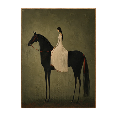 Rider in Olive Wall Art | Olyrel