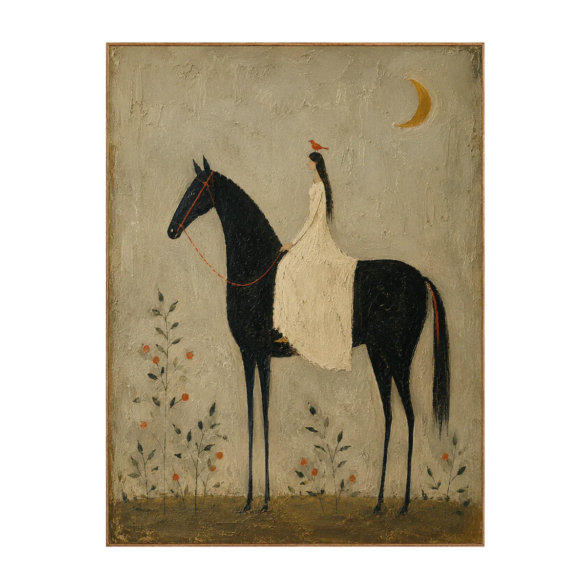Moonlit Rider Horse Wall Art | Olyrel