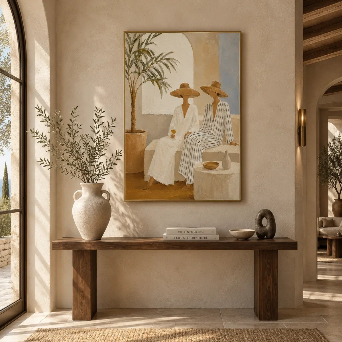 Palm Shade Figures Wall Art room scene 1 | Olyrel