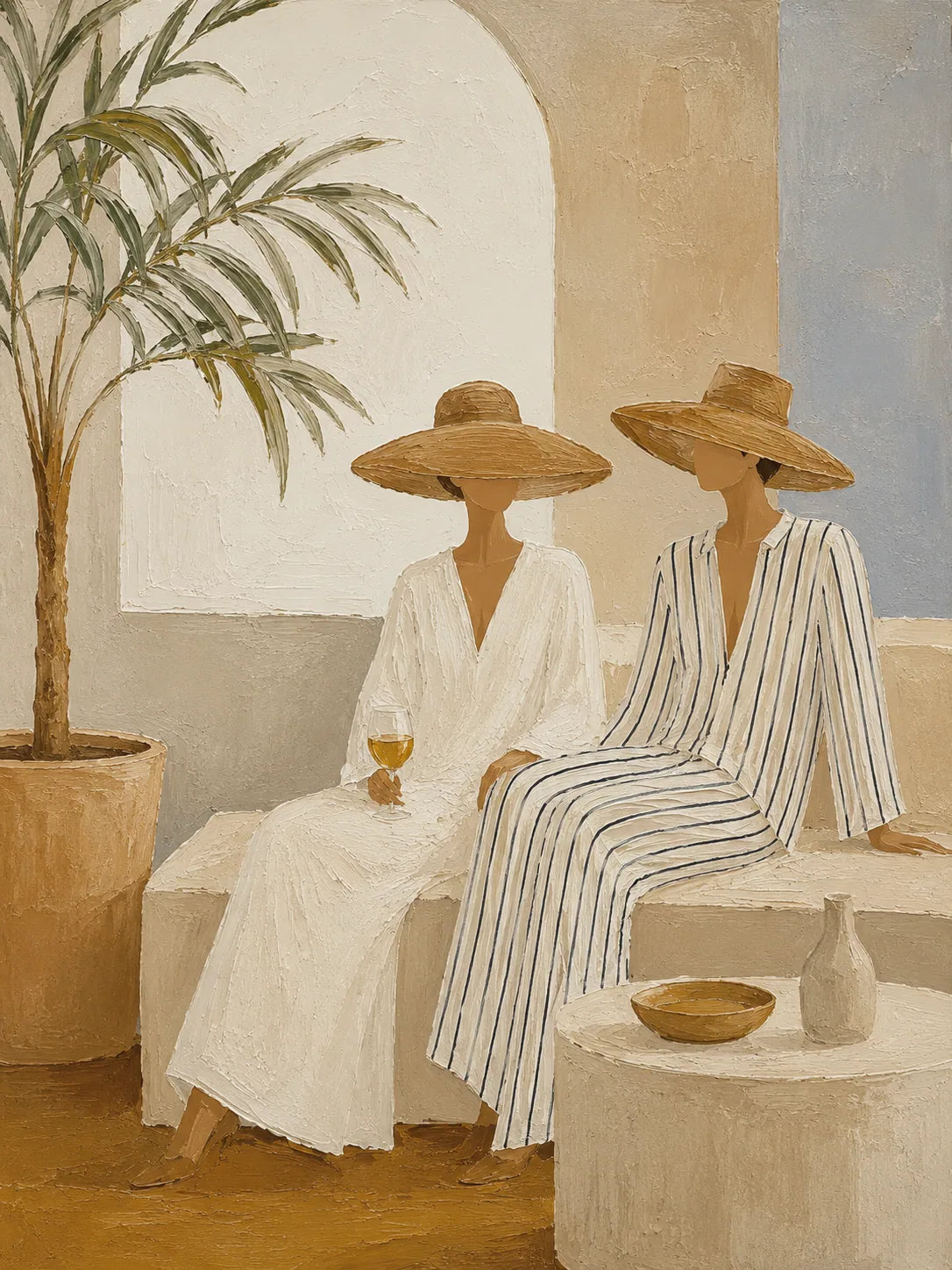 Palm Shade Figures Wall Art room scene 2 | Olyrel