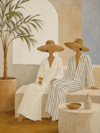 Palm Shade Figures Wall Art room scene 2 | Olyrel