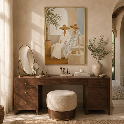 Palm Shade Figures Wall Art room scene 4 | Olyrel