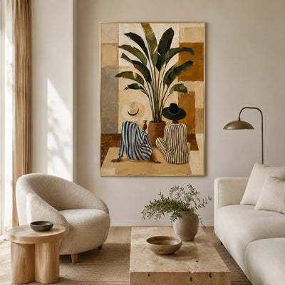 Tropical Vessel Still Life Wall Art styled interior scene 4 | Olyrel
