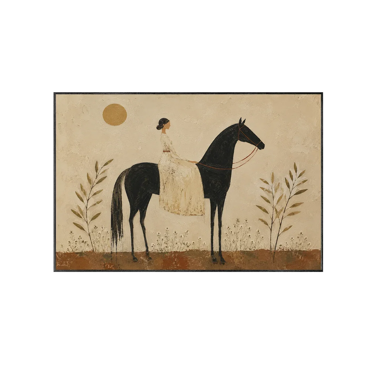 Sunlit Rider Horse Wall Art | Olyrel