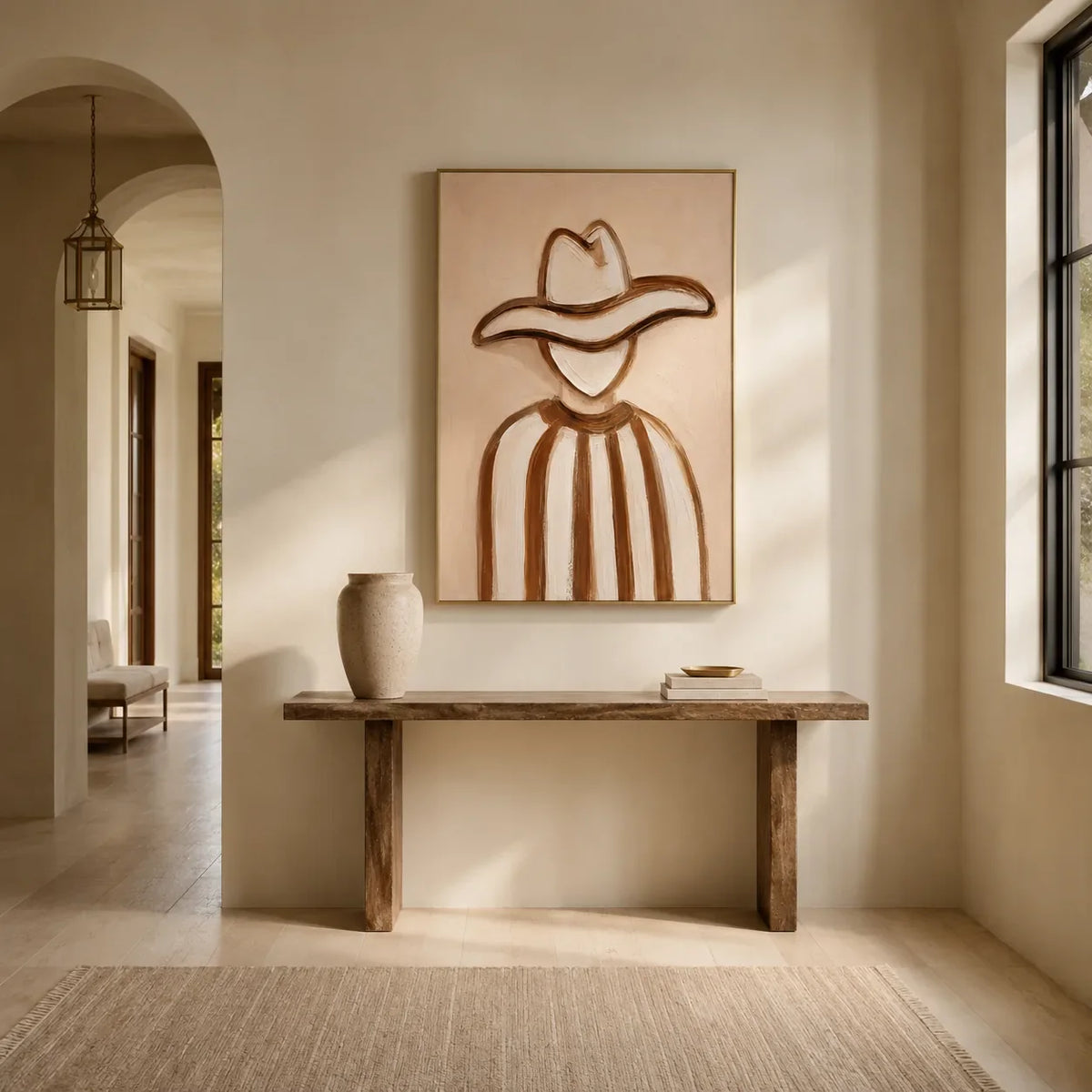 Western Contour Figure Wall Art styled interior scene 1 | Olyrel