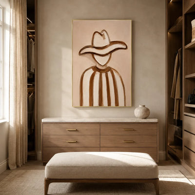 Western Contour Figure Wall Art styled interior scene 2 | Olyrel
