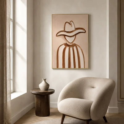 Western Contour Figure Wall Art styled interior scene 4 | Olyrel