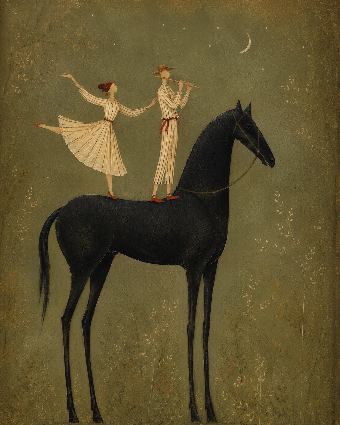 Equestrian Duet Figure Wall Art artwork view | Olyrel