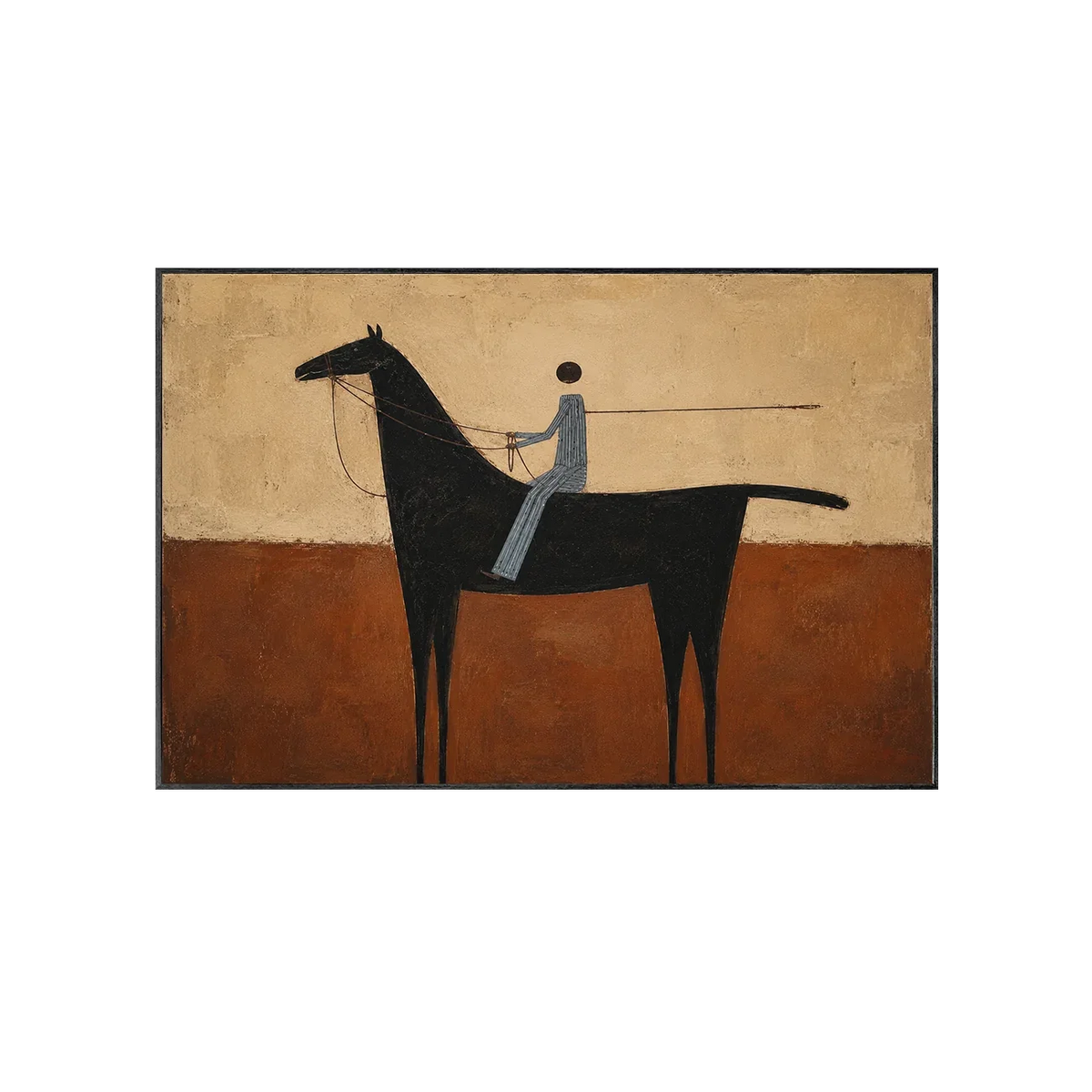 Terracotta Rider Horse Wall Art | Olyrel