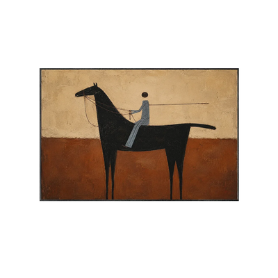 Terracotta Rider Horse Wall Art | Olyrel