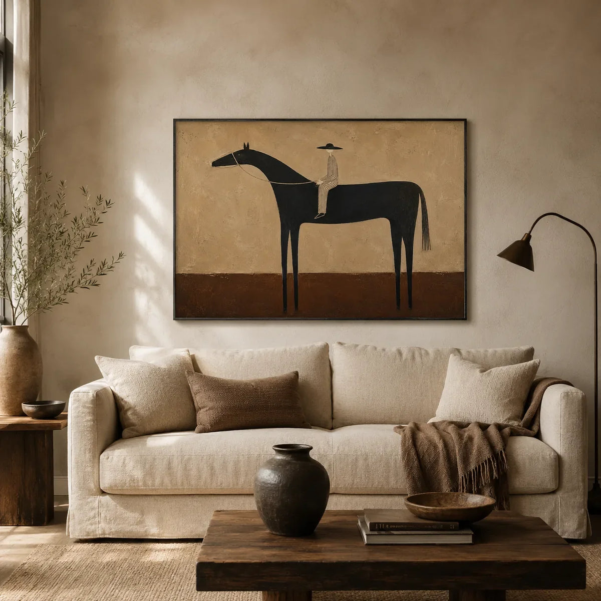 Quiet Rider Horse Wall Art styled interior scene 1 | Olyrel