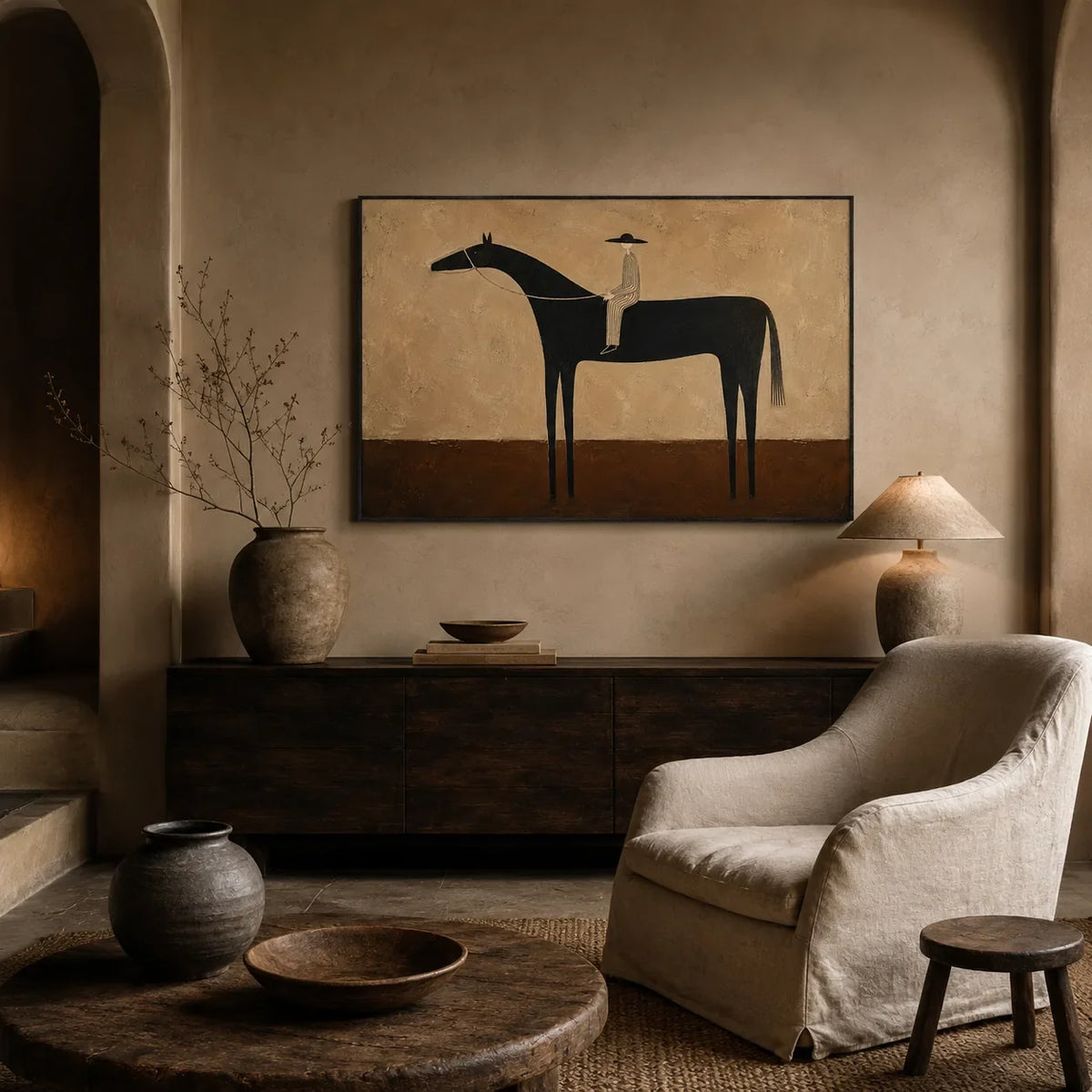 Quiet Rider Horse Wall Art styled interior scene 4 | Olyrel