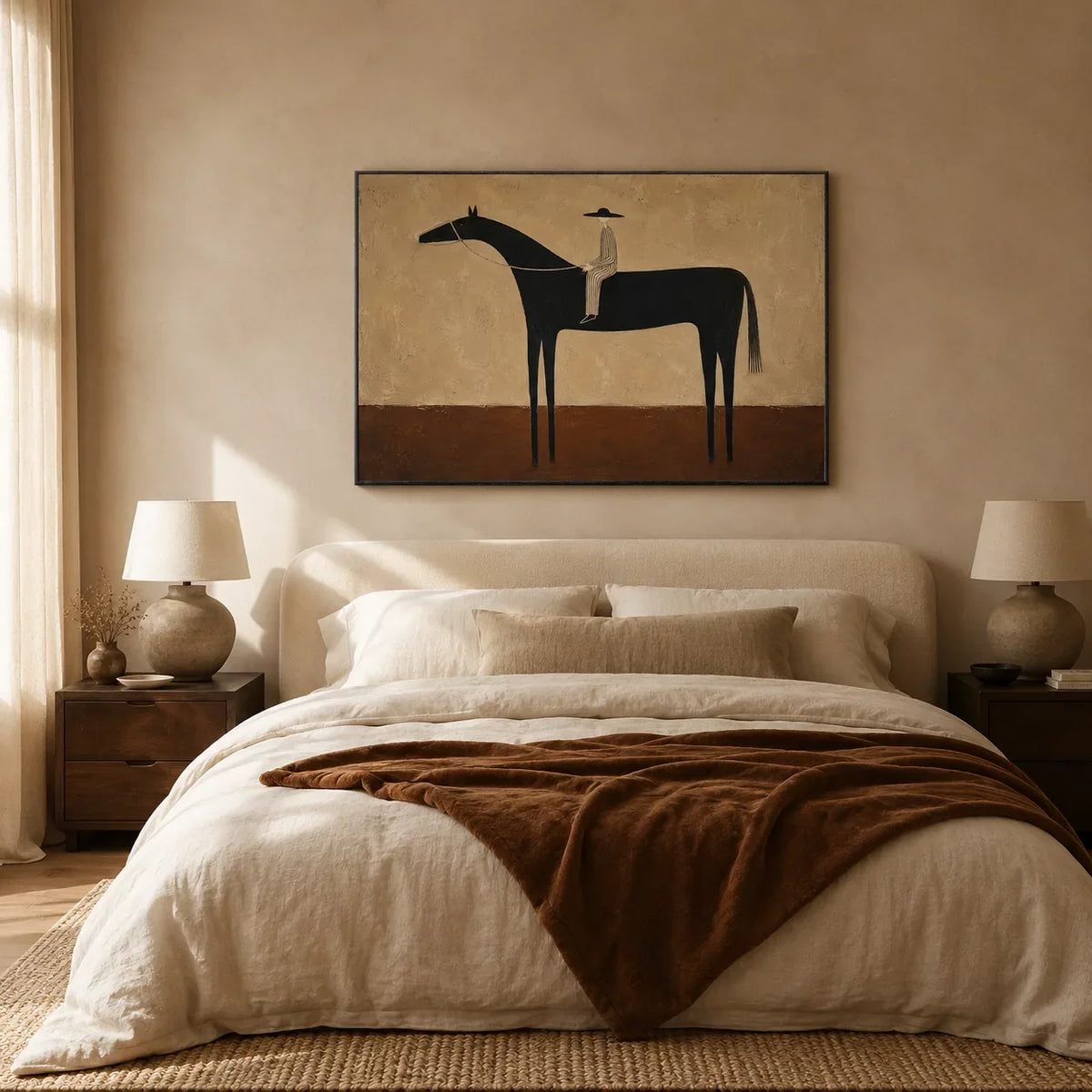 Quiet Rider Horse Wall Art styled interior scene 5 | Olyrel