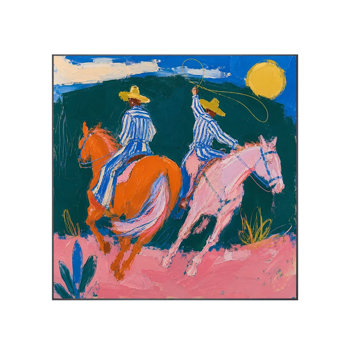 Chromatic Riders Horse Wall Art | Olyrel