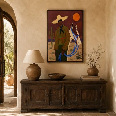 Desert Companion Horse Wall Art styled interior scene 3 | Olyrel