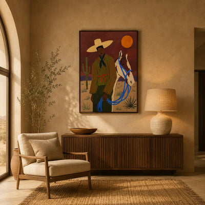 Desert Companion Horse Wall Art styled interior scene 4 | Olyrel
