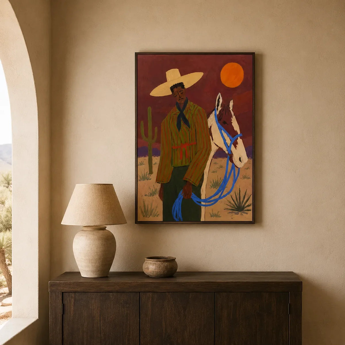 Desert Companion Horse Wall Art styled interior scene 5 | Olyrel