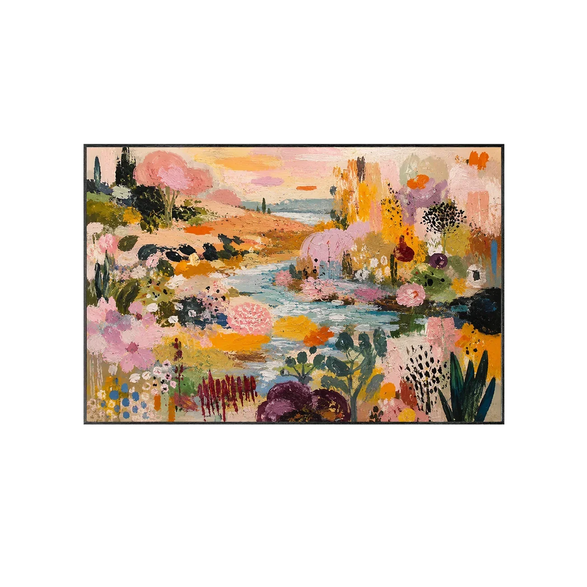 Blush Garden Stream Wall Art | Olyrel