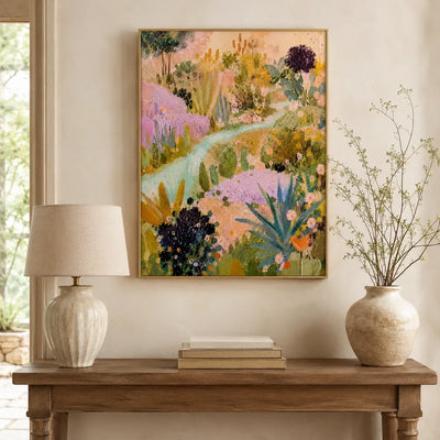 Wildflower Path Floral Wall Art styled interior scene 3 | Olyrel